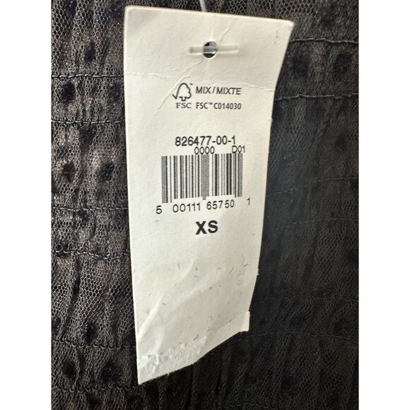 Gap Puff Sleeve Black Mini Dress, Size XS Evening, Cocktail Party, Sheer Mesh - Picture 4 of 8